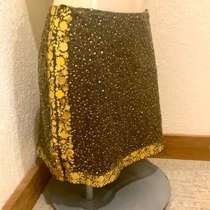 Vintage Nicole Miller Gold Sequin Mini Skirt